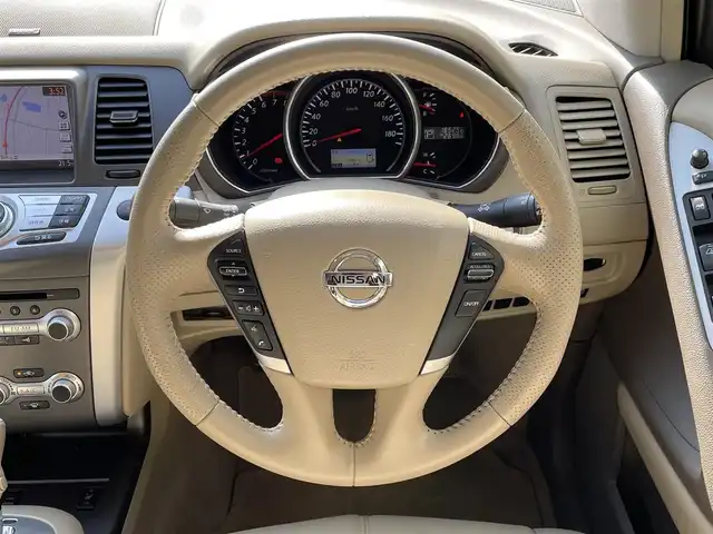 日産 ムラーノ 250XV FOUR 岩手県 2013(平25)年 16.6万km ブリリアントホワイトパール 純正ナビ　/サンルーフ/バックカメラ　/BOSEサウンド/クルーズコントロール/ナビステアリングスイッチ/革シート　/前席パワーシート/前席シートヒーター/スマートキ×２　/エンジンスターター　/オートライト　/ドアバイザー　/フロアマット