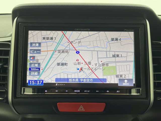 ホンダ Ｎ ＢＯＸ カスタム SSパッケージ 栃木県 2015(平27)年 3.4万km プレミアムホワイトパールⅡ 純正ナビ/（CD/AM/FM/ワンセグ）/バックカメラ　/両側パワースライドドア　/横滑り防止　/純正アルミホイール　/純正フロアマット　/後席ロールサンシェード/ドアバイザー/フォグライト/電動格納ミラー/ステアリングスイッチ/プッシュスタート/スマートキー