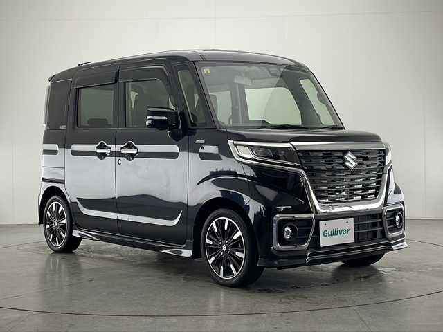 スズキ スペーシア カスタム HYBRID XS ターボ 宮崎県 2020(令2)年 3.2万km ブルーイッシュブラックパール3 社外ナビ(MDV-S707W)/CD/DVD/AM/FM/SD/BT/両側パワースライドドア/クルーズコントロール/全周囲カメラ/衝突軽減ブレーキ/横滑り防止装置/車線逸脱警報/電動格納ミラー/ステアリングスイッチ/コーナーセンサー/ハーフレザー/シートヒーター/パドルシフト/フロアマット/サイドバイザー/ETC