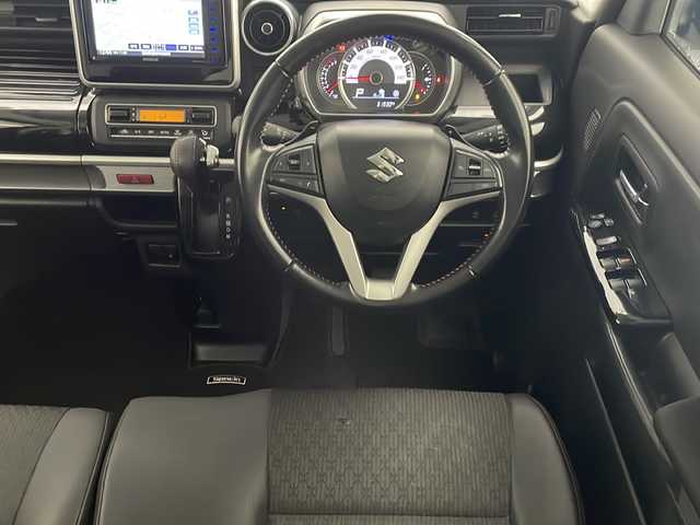 スズキ スペーシア カスタム HYBRID XS ターボ 宮崎県 2020(令2)年 3.2万km ブルーイッシュブラックパール3 社外ナビ(MDV-S707W)/CD/DVD/AM/FM/SD/BT/両側パワースライドドア/クルーズコントロール/全周囲カメラ/衝突軽減ブレーキ/横滑り防止装置/車線逸脱警報/電動格納ミラー/ステアリングスイッチ/コーナーセンサー/ハーフレザー/シートヒーター/パドルシフト/フロアマット/サイドバイザー/ETC