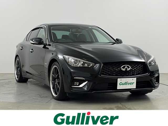 日産 スカイライン ハイブリッド 350GT FOUR Type P 道央・札幌 2018(平30)年 5.6万km スーパーブラック ・4WD /ハイブリッド/・サンルーフ/・エマージェンシーブレーキ/・メーカー純正ナビ　　/・BT/DVD/CD/フルセグ/・アラウンドビューモニター/・インテリジェントクルーズコントロール/・LEDオートライト/ハイビームアシスト/・アクティブAFS/・レザーシート/メモリーパワーシート/・シートヒーター/・社外19インチAW/・純正エンジンスターター/・インテリジェントキー×2/・ETC/・純正ドライブレコーダー/・純正18インチAWスタッドレスタイヤ積込