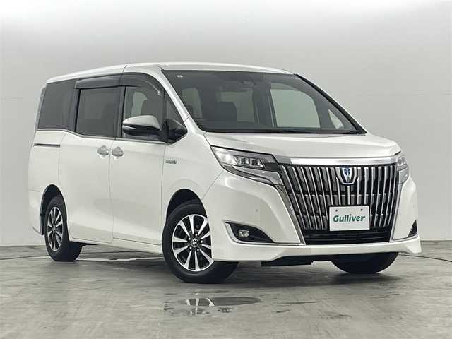 トヨタ エスクァイア ハイブリッド Gi 福島県 2019(平31)年 5.8万km ホワイトパールクリスタルシャイン トヨタセーフティセンス/・プリクラッシュブレーキ/・レーンキープアシスト/・オートマチックハイビーム/純正SDナビ/型番:NSZT-Y68T/・AM/FM/CD/DVD/BT/フルセグTV/・全方位/フロント/バック/サイドカメラ/・ETC/・前後ドライブレコーダー/クルーズコントロール/両側パワースライドドア/プッシュスタート/・スマートキー/レザーシート/・キャプテンシート/・チップアップシート/・ウォークスルー/LEDヘッドライト/・オートライト/アイドリングストップ/純正フロアマット/ドアバイザー