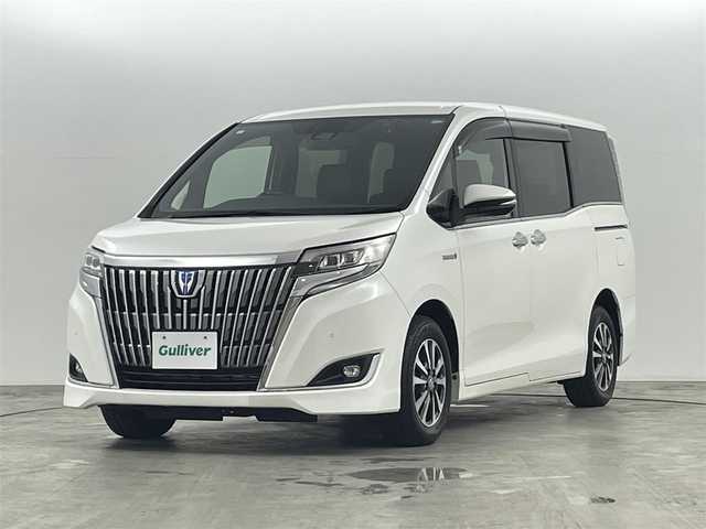 トヨタ エスクァイア ハイブリッド Gi 福島県 2019(平31)年 5.8万km ホワイトパールクリスタルシャイン トヨタセーフティセンス/・プリクラッシュブレーキ/・レーンキープアシスト/・オートマチックハイビーム/純正SDナビ/型番:NSZT-Y68T/・AM/FM/CD/DVD/BT/フルセグTV/・全方位/フロント/バック/サイドカメラ/・ETC/・前後ドライブレコーダー/クルーズコントロール/両側パワースライドドア/プッシュスタート/・スマートキー/レザーシート/・キャプテンシート/・チップアップシート/・ウォークスルー/LEDヘッドライト/・オートライト/アイドリングストップ/純正フロアマット/ドアバイザー