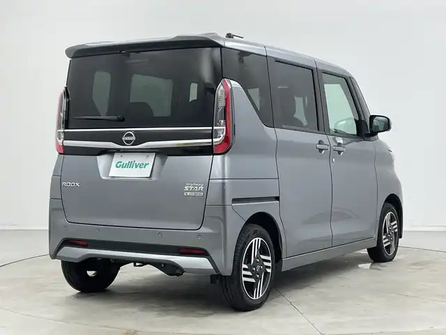 日産 ルークス HWS X プロパイロットED 新潟県 2023(令5)年 6.3万km チタニウムグレーメタリック 純正後付けナビ MJ122D-W/（BT/FM/AM/フルセグTV）/全周囲カメラ(ディスプレイ付自動防眩式ルームミラー)/ハンズフリーオートスライドドア/両側電動スライドドア/D/N席シートヒーター/ステアリングヒーター/追従式クルーズコントロール/前後コーナーセンサー/LEDヘッドライト/アイドリングストップ/ステアリングヒーター/オートライト/純正フロアマット/プロパイロット/エマージェンシーブレーキ/オートブレーキホールド/プッシュスタート