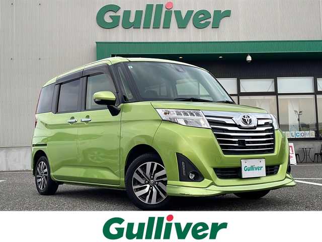 トヨタ ルーミー カスタムG S 島根県 2017(平29)年 4.8万km フレッシュグリーンメタリック 純正7インチSDナビゲーション(NSZT-W66T)/フルセグ BT SD CD DVD/全方位カメラ/クルーズコントロール/ビルトインETC/両側パワースライドドア/LEDヘッドライト/AUTOライト/フォグライト/後席サイドサンシェード/ISOFIX/純正14インチアルミホイール