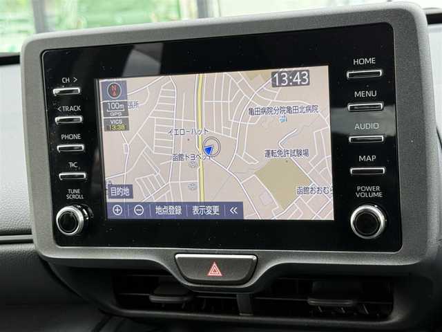 トヨタ ヤリスクロス ハイブリッド X 道南・函館 2021(令3)年 6.3万km グレイッシュブルー 純正ナビ/衝突軽減ブレーキ/夏冬タイヤ/純正エンジンスターター/バックカメラ/クルーズコントロール/コーナーセンサー/レーンキープアシスト/オートハイビーム/オートブレーキホールド/ドアバイザー