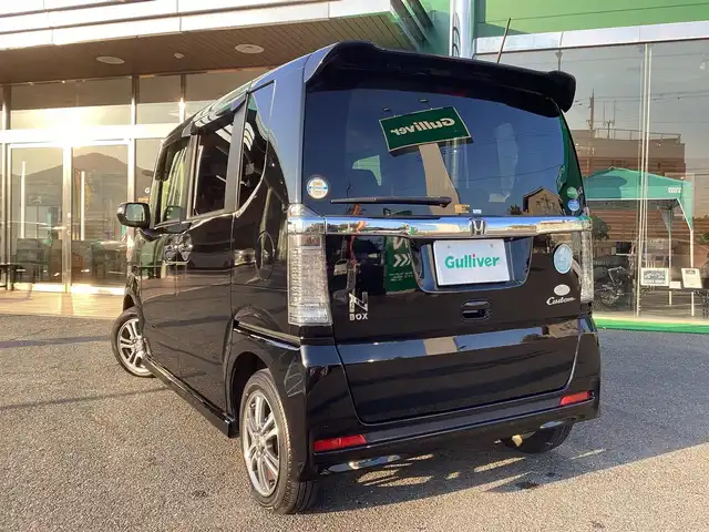 ホンダ Ｎ ＢＯＸ カスタム G Lパッケージ 奈良県 2015(平27)年 9.4万km スマートブラック 純正メモリーナビ(フルセグ・DVD・BT)/バックドア/片側パワースライドドア/プッシュスタート/スマートキー2個/ETC/純正14インチアルミ/フロアマット/ドアバイザー