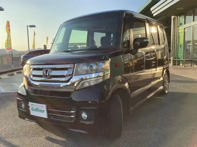 ホンダ Ｎ ＢＯＸ カスタム G Lパッケージ 奈良県 2015(平27)年 9.4万km スマートブラック 純正メモリーナビ(フルセグ・DVD・BT)/バックドア/片側パワースライドドア/プッシュスタート/スマートキー2個/ETC/純正14インチアルミ/フロアマット/ドアバイザー