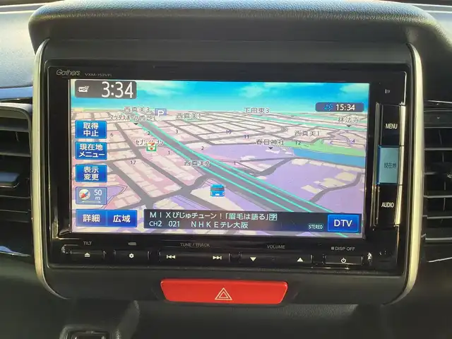 ホンダ Ｎ ＢＯＸ カスタム G Lパッケージ 奈良県 2015(平27)年 9.4万km スマートブラック 純正メモリーナビ(フルセグ・DVD・BT)/バックドア/片側パワースライドドア/プッシュスタート/スマートキー2個/ETC/純正14インチアルミ/フロアマット/ドアバイザー