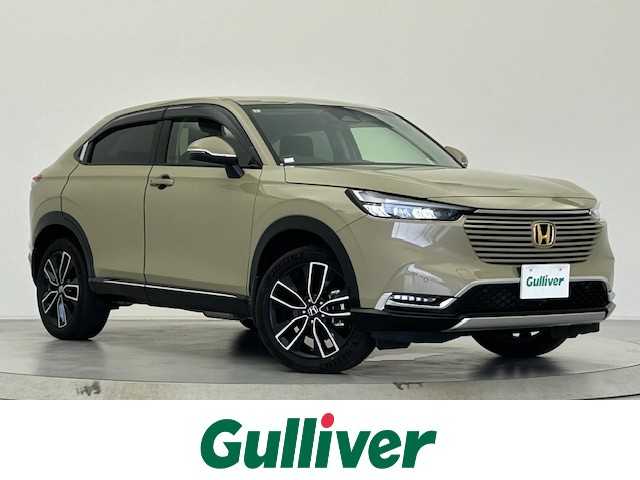 ホンダ ヴェゼル ハイブリッド e:HEV Z 宮城県 2021(令3)年 1.7万km サンドカーキパール 純正ディスプレイオーディオ/（ナビ　フルセグＴＶ　Ｂｌｕｅｔｏｏｔｈ接続）/ビルトインＥＴＣ/バックカメラ/前後コーナーセンサー/全方位ドライブレコーダー/前席シートヒーター/電動リアゲート/レーンアシスト/ステアリングヒーター/ブラインドスポットインフォメーション/純正１８インチアルミホイール/追従型クルーズコントロール/オートマチックハイビーム/アイドリングストップ/USB入力端子