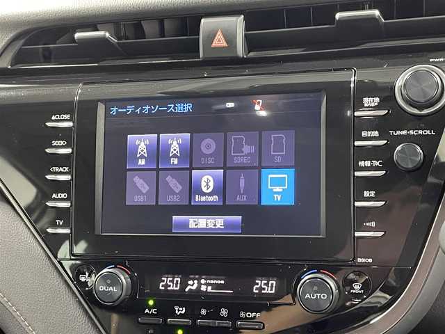 トヨタ カムリ G レザーパッケージ 大阪府 2019(令1)年 3万km プラチナホワイトパールマイカ 純正８ｉｎｃナビ　ＴＲＤエアロ　衝突軽減　レーンアシスト　クリアランスソナー　ＢＳＭ　オートハイビーム　ＥＴＣ　ドラレコ　シートヒーター　バックカメラ　　レーダークルコン　プッシュスタート