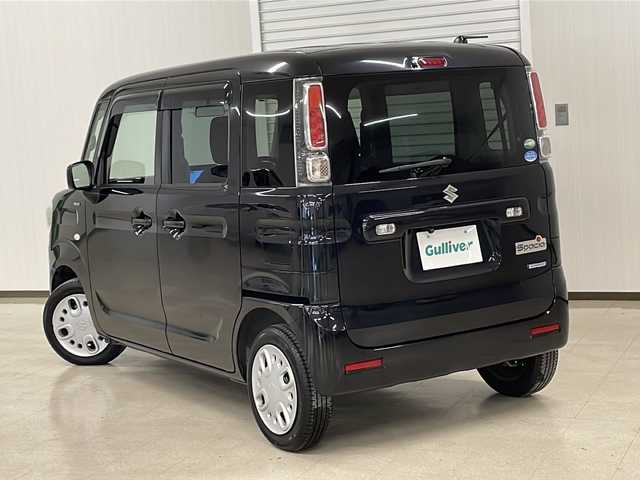 スズキ スペーシア HYBRID G 熊本県 2018(平30)年 2.9万km ブルーイッシュブラックパール3 社外SDナビ/（ラジオ、フルセグ、SD、CD、DVD、BT）/ETC/バックカメラ/両側スライドドア/横滑り防止/アイドリングストップ/オートライト/ハロゲン/フロアマット/ドアバイザー/プッシュスタート/スマートキー/スペアキー