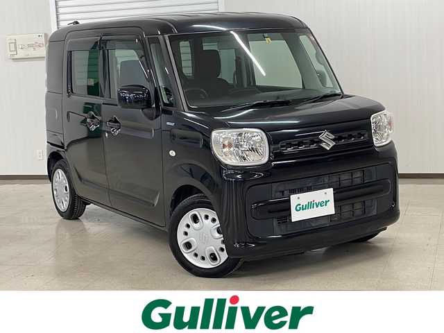 スズキ スペーシア HYBRID G 熊本県 2018(平30)年 2.9万km ブルーイッシュブラックパール3 社外SDナビ/（ラジオ、フルセグ、SD、CD、DVD、BT）/ETC/バックカメラ/両側スライドドア/横滑り防止/アイドリングストップ/オートライト/ハロゲン/フロアマット/ドアバイザー/プッシュスタート/スマートキー/スペアキー