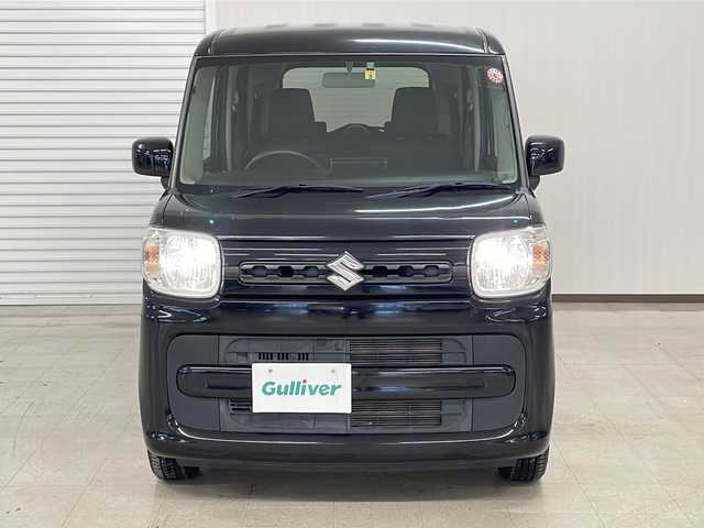 スズキ スペーシア HYBRID G 熊本県 2018(平30)年 2.9万km ブルーイッシュブラックパール3 社外SDナビ/（ラジオ、フルセグ、SD、CD、DVD、BT）/ETC/バックカメラ/両側スライドドア/横滑り防止/アイドリングストップ/オートライト/ハロゲン/フロアマット/ドアバイザー/プッシュスタート/スマートキー/スペアキー