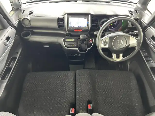 ホンダ Ｎ ＢＯＸ G Lパッケージ 佐賀県 2016(平28)年 1.3万km ブリティッシュグリーンP 純正7インチナビ/CD/DVD/フルセグTV/Bluetooth/片側パワースライドドア/横滑り防止/ビルトインETC/サンシェード/電動格納ミラー/スマートキー/スペアキー/純正フロアマット/シートバックテーブル/ドアバイザー