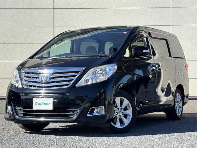 トヨタ アルファード 240G 茨城県 2014(平26)年 10.4万km ブラック 社外ナビ/(FM/AM/CD/DVD/TV/Bluetooth)/バックカメラ/フリップダウンモニター/クルーズコントロール/パワーシート(D/N席)/ETC/オットマン(N席/2列目)/両側パワースライドドア/純正フロアマット/純正AW