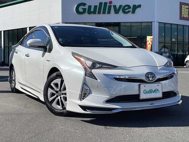 トヨタ プリウス A 長野県 2016(平28)年 8.8万km ホワイトパールクリスタルシャイン 禁煙車/モデリスタエアロ/純正SDナビ/（NSZT-W64）/BluetoothAudio/フルセグTV（走行中可）/ステアリングスイッチ/クルーズコントロール（追従機能有り）/ブラインドスポットモニタリング/オートマチックハイビーム/ヘッドアップディスプレイ/レーン逸脱警報装置/レーンキープアシスト/衝突軽減ブレーキ/パーキングアシスト/横滑り防止機能/ドライブレコーダー/LEDヘッドライト/プッシュスタート/ウインカーミラー/ミラーヒーター/ドアノブメッキ/オートライト/スマートキー