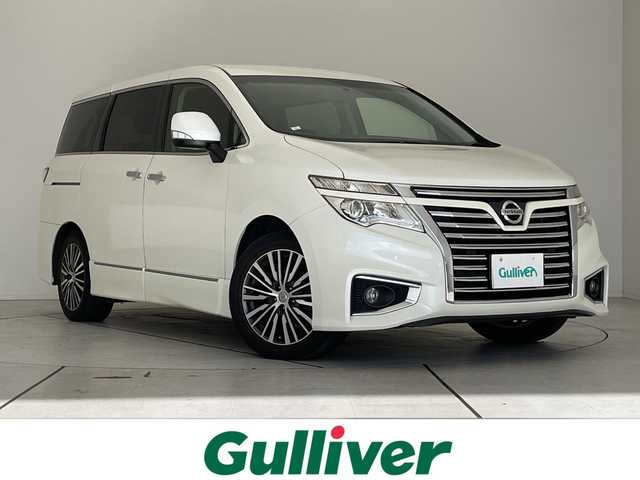 日産 エルグランド 250ハイウェイスター 愛知県 2014(平26)年 5.4万km ブリリアントホワイトパール 純正8型ナビ/両側パワースライドドア/クルーズコントロール/純正アルミホイール/LEDヘッドライト/リアオートエアコン/オートライト/ETC/フルセグ/CD DVD/Bluetooth/ステアリングスイッチ/スマートキー/プッシュスタート