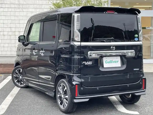 マツダ フレアワゴン カスタムスタイル ハイブリッド XS 愛媛県 2019(平31)年 4.4万km ブルーイッシュブラックパール3 車検R8年2月26日まで/社外ナビゲーション/CD/DVD/Bluetooth/フルセグTV/両側電動スライドドア/レーダーブレーキサポート/テジタルルームミラー/(ドライブレコーダー内臓式)/ハーフレザーシート/シートヒーター/純正15インチアルミホイール/コーナーセンサー/サイドエアバッグ/LEDヘッドライト/バックカメラ/ETC/スマートキー/スペアキー/新車保証書/取扱説明書