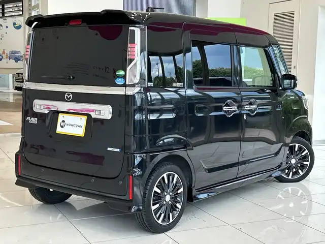 マツダ フレアワゴン カスタムスタイル ハイブリッド XS 埼玉県 2019(平31)年 4.4万km ブルーイッシュブラックパール3 純正メモリナビ/　　CD/DVD/BT/フルセグ/バックカメラ　/両側パワースライドドア　/LEDオートライト　/ハーフレザーシート　/シートヒーター　/純正15インチアルミホイール /ステアリングスイッチ /ETC