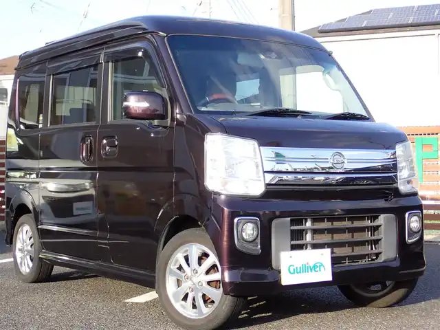日産 ＮＶ１００クリッパー リオ G 千葉県 2018(平30)年 12.3万km ムーンライトバイオレット 純正ナビゲーション/・CD/DVD/AM/FM/フルセグTV/バックカメラ/ETC車載器/両側パワースライドドア/プッシュスタート/スマートキー2本/オートライト（HID）/フォグライト/ターボ付き/運転支援機能/・インテリジェントエマージェンシーブレーキ/・踏み間違い衝突防止アシスト/ステアリングスイッチ/純正14インチAW/純正フロアマット/ドアバイザー/取扱説明書/保証書/ナビ取扱説明書