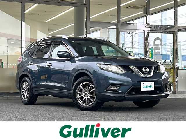 日産 エクストレイル 福島県 2015(平27)年 11.5万km スチールブルー 登録時走行距離：114/817km/４WD/社外SDナビ/（フルセグTV/CD/DVD/BT接続/AM/FM）/社外フリップダウンモニター/ETC/ドラレコ前後/PUSHスタート/コーナーセンサー/バックカメラ/レザーシート/純正フロアマット/社外AW/シートヒーター/オートライト/HIDヘッドライト/フォグランプ/電格ミラー/ルーフレール/ヒルディセントコントール/横滑り防止装置/ドアバイザー/保証書/取扱説明書
