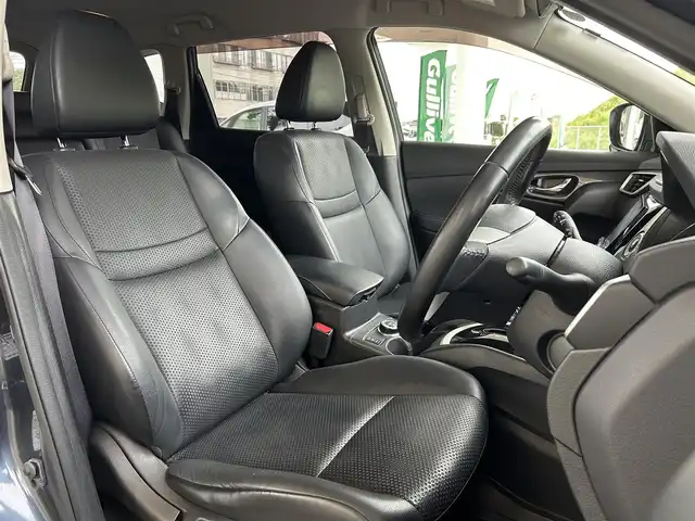 日産 エクストレイル 福島県 2015(平27)年 11.5万km スチールブルー 登録時走行距離：114/817km/４WD/社外SDナビ/（フルセグTV/CD/DVD/BT接続/AM/FM）/社外フリップダウンモニター/ETC/ドラレコ前後/PUSHスタート/コーナーセンサー/バックカメラ/レザーシート/純正フロアマット/社外AW/シートヒーター/オートライト/HIDヘッドライト/フォグランプ/電格ミラー/ルーフレール/ヒルディセントコントール/横滑り防止装置/ドアバイザー/保証書/取扱説明書