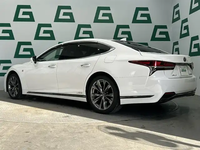 レクサス ＬＳ 500h Fスポーツ 鹿児島県 2018(平30)年 10.3万km ホワイトノーヴァガラスフレーク 禁煙車　/純正ナビ/(フルセグTV/Bluetooth/CD/DVD)/全方位カメラ/前後ドライブレコーダー　/パドルシフト　/全席シートヒーター/フルセグＴＶ　/ヘッドアップディスプレイ　/前後コーナーセンサー　/前席28way調整式パワーシート　/本革シート　/純正アルミホイール/ステアリングヒーター/純正ビルドインETC/100V充電/オートブレーキホールド/ドアバイザー/純正フロアマット/純正アルミホイール