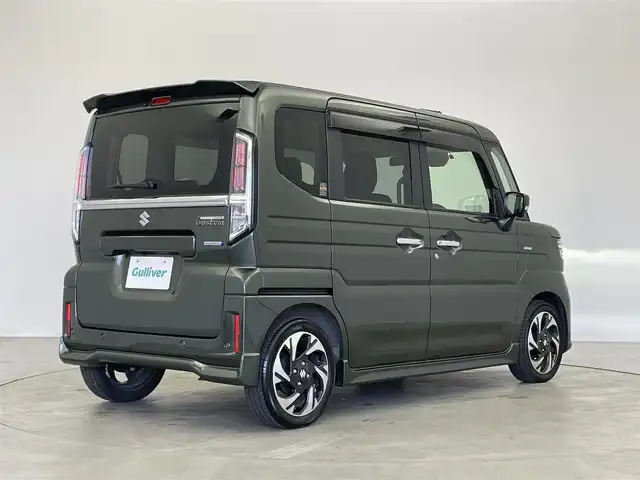 スズキ スペーシア カスタム HYBRID XS 埼玉県 2024(令6)年 1.6万km 緑 純正９インチナビ　全方位モニター　ＨＵＤ　ＥＴＣ前後ドライブレコーダー　セーフティサポート　アダプティブクルーズコントロール　シートヒーター　ステアリングヒーター　ＨＤＭＩ　オートハイビーム　ＬＥＤ