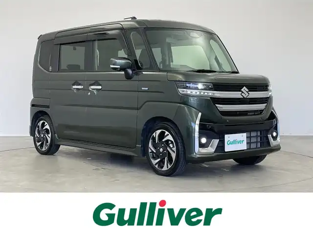 スズキ スペーシア カスタム HYBRID XS 埼玉県 2024(令6)年 1.6万km 緑 純正９インチナビ　全方位モニター　ＨＵＤ　ＥＴＣ前後ドライブレコーダー　セーフティサポート　アダプティブクルーズコントロール　シートヒーター　ステアリングヒーター　ＨＤＭＩ　オートハイビーム　ＬＥＤ