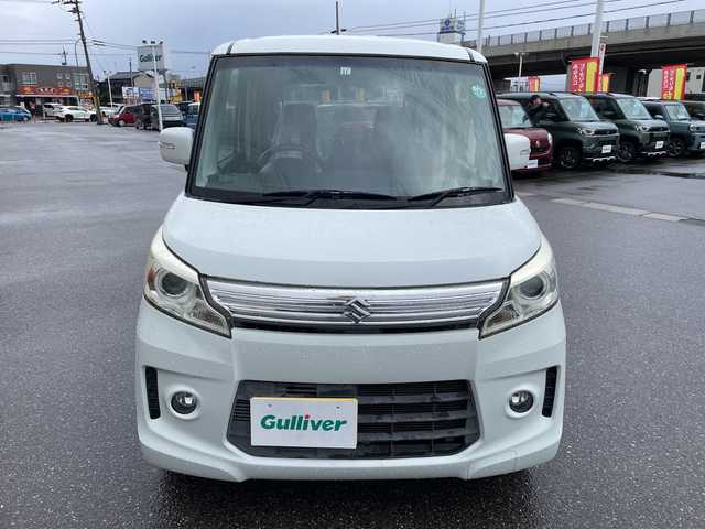 スズキ スペーシア カスタム XS 石川県 2013(平25)年 6.8万km パール 社外メモリーナビ　フルセグＴＶ　バックカメラ　ＨＩＤヘッドライト　ＥＴＣ　パワースライドドア　スマートキー　プッシュスタート　電動ミラー　ベンチシート