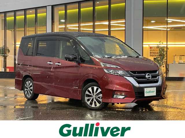 日産 セレナ ハイウェイスターVセレクションⅡ 新潟県 2018(平30)年 5.4万km マルーンレッド 2トーン ワンオーナー/純正9インチナビ(MM518D-L)/（CD/DVD/Bluetooth/Blu-ray/SD)/フルセグTV/プロパイロット/全方位カメラ/フリップダウンモニター/衝突軽減ブレーキ/レーダークルーズコントロール/レーンキープアシスト/コーナーセンサー/インテリジェントルームミラー/ビルトインETC/純正ドライブレコーダー/両側パワースライドドア/純正16インチアルミホイール/スマートキー/スペアキー1本/プッシュスタート/LEDヘッドライト/オートライト/純正フロアマット/横滑り防止装置/取扱説明書/保証書