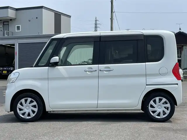 ダイハツ タント X SAⅡ 道央・札幌 2016(平28)年 4万km パールホワイトⅢ 純正ディーラーOPナビ/CD/DVD/BT/フルセグ/スマートアシストII/衝突被害軽減ブレーキ/横滑り防止装置/レーンキープアシスト/リヤコーナーセンサー/バックカメラ/ETC/エコアイドル/片側パワースライドドア/ステアリングリモコン/プッシュスタート/スマートキー/ハロゲンヘッドライト/オートライト/ヘッドライトレベライザー/電動格納ミラー/純正フロアマット/ドアバイザー/スペアキー/夏タイヤ積込（ゴムのみ）/155/65/R14/2022年/山4mm