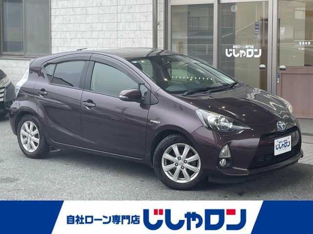 トヨタ アクア G 愛知県 2014(平26)年 7.8万km ディープアメジストマイカメタリック (株)IDOMが運営する【じしゃロン豊川店】の自社ローン専用車両になります。こちらは現金またはオートローンご利用時の価格です。自社ローンご希望の方は別途その旨お申付け下さい/ 純正メモリナビ/　◯ CD再生機能/　◯ DVD再生機能/　◯ BT対応/　◯ フルセグTV/ バックカメラ/ ETC/ プッシュスタート/ 革巻ステアリング/ ステアリングスイッチ/ ウインカーミラー/ ドアバイザー/ 純正フロアマット
