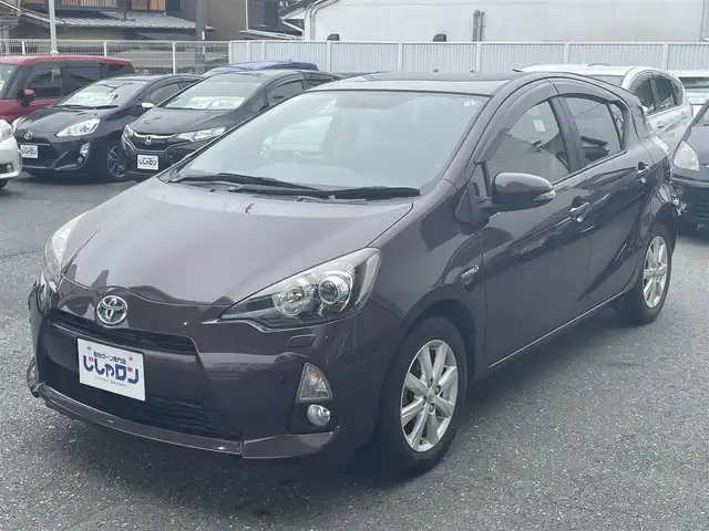 トヨタ アクア G 愛知県 2014(平26)年 7.8万km ディープアメジストマイカメタリック (株)IDOMが運営する【じしゃロン豊川店】の自社ローン専用車両になります。こちらは現金またはオートローンご利用時の価格です。自社ローンご希望の方は別途その旨お申付け下さい/ 純正メモリナビ/　◯ CD再生機能/　◯ DVD再生機能/　◯ BT対応/　◯ フルセグTV/ バックカメラ/ ETC/ プッシュスタート/ 革巻ステアリング/ ステアリングスイッチ/ ウインカーミラー/ ドアバイザー/ 純正フロアマット