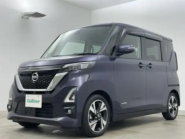 日産 ルークス HWS Gターボ プロパイロットED 岡山県 2021(令3)年 2万km アメジストパープル 純正9インチナビ/【フルセグ/Bluetooth/DVD】/アラウンドビューモニター/純正15inアルミホイール+サマータイヤ：装着/プロパイロット/ビルトインETC/LEDヘッドライト（AUTO機能付き）/リアサーキュレーター/シートバックテーブル/ISOFIX/ハンズフリードア/インテリジェントモビリティ/・インテリジェントエマージェンシーブレーキ/・アダプティブLEDヘッドライトシステム/・踏み間違い衝突防止アシスト/・車線逸脱警報機能/・車線逸脱防止支援システム/・前方衝突予測警報/・ふらつき警報/・先行車発進お知らせ機能/・標識認識機能/(進入禁止、最高速度、一時停止)/・SOSコール