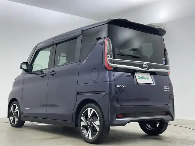 日産 ルークス HWS Gターボ プロパイロットED 岡山県 2021(令3)年 2万km アメジストパープル 純正9インチナビ/【フルセグ/Bluetooth/DVD】/アラウンドビューモニター/純正15inアルミホイール+サマータイヤ：装着/プロパイロット/ビルトインETC/LEDヘッドライト（AUTO機能付き）/リアサーキュレーター/シートバックテーブル/ISOFIX/ハンズフリードア/インテリジェントモビリティ/・インテリジェントエマージェンシーブレーキ/・アダプティブLEDヘッドライトシステム/・踏み間違い衝突防止アシスト/・車線逸脱警報機能/・車線逸脱防止支援システム/・前方衝突予測警報/・ふらつき警報/・先行車発進お知らせ機能/・標識認識機能/(進入禁止、最高速度、一時停止)/・SOSコール