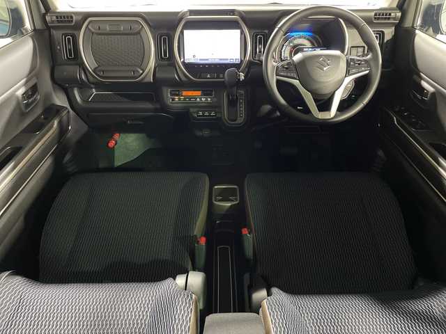 スズキ ハスラー Jスタイル Ⅱ ターボ 神奈川県 2023(令5)年 1.1万km 青Ⅱ 純正９インチナビ/(CD/DVD/Bluetooth/フルセグTV)/全方位カメラ/前席シートヒーター/パドルシフト/ビルトインETC/社外ドライブレコーダー/LEDヘッドライト/オートライト/革巻ステアリング/アイドリングストップ/スズキセーフティサポート/・デュアルカメラブレーキ/・誤発進抑制/・車線逸脱防止/・ふらつき警報/・先行車発進お知らせ/・アダプティブクルーズコントロール/・ハイビームアシスト/・標識認識/・後退時ブレーキサポート/・後方誤発進抑制/フロアマット/スマートキー