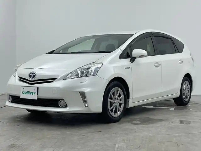 トヨタ プリウス α S チューンブラック 三重県 2014(平26)年 5.1万km パール 禁煙車　/社外８インチナビ　/フルセグＴＶ　/ＬＥＤヘッドライト　/オートライト　/エンジンスタートボタン　/スマートキー　/フォグランプ　/純正アルミ　/スマートキー　/純正フロアマット　/ＡＢＳ　/オートエアコン