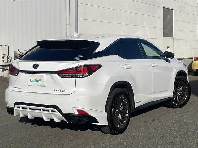 レクサス ＲＸ 450h Fスポーツ 福井県 2020(令2)年 5.1万km ホワイトノーヴァガラスフレーク ワンオーナー/４WD/TRDマフラー/TRDアンダースポイラー/メーカー純正ナビゲーション/（CD/DVD/BT）/フルセグテレビ /360°カメラ/プリクラッシュセーフティ/アダプティブクルーズコントロール/レーンキープアシスト/ブラインドスポットモニター/クリアランスソナー /赤革シート/パワーシート/エアシート/シートヒーター/純正20インチアルミホイール/パワーバックドア/LEDヘッドライト/LEDフォグランプ/USBポート/ステアリングヒーター/ステアリングリモコン/オートライト/オートハイビーム/パドルシフト/前後ドライブレコーダー /ヘッドアップティスプレイ/ETC2.0（ビルトイン）/オートリトラミラー/スマートキー/プッシュスタート/保証書