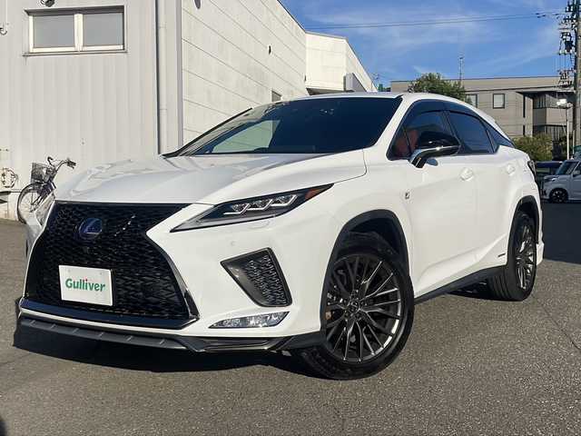 レクサス ＲＸ 450h Fスポーツ 福井県 2020(令2)年 5.1万km ホワイトノーヴァガラスフレーク ワンオーナー/４WD/TRDマフラー/TRDアンダースポイラー/メーカー純正ナビゲーション/（CD/DVD/BT）/フルセグテレビ /360°カメラ/プリクラッシュセーフティ/アダプティブクルーズコントロール/レーンキープアシスト/ブラインドスポットモニター/クリアランスソナー /赤革シート/パワーシート/エアシート/シートヒーター/純正20インチアルミホイール/パワーバックドア/LEDヘッドライト/LEDフォグランプ/USBポート/ステアリングヒーター/ステアリングリモコン/オートライト/オートハイビーム/パドルシフト/前後ドライブレコーダー /ヘッドアップティスプレイ/ETC2.0（ビルトイン）/オートリトラミラー/スマートキー/プッシュスタート/保証書