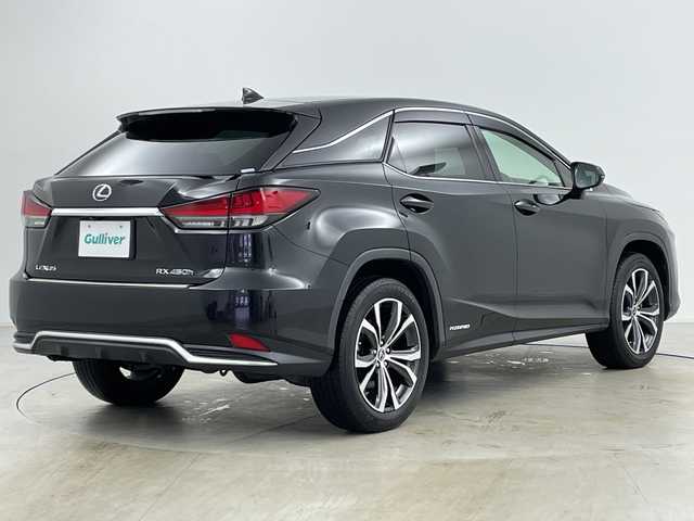 レクサス ＲＸ 450h バージョンL 道央・札幌 2021(令3)年 5万km グラファイトブラックガラスフレーク ・4WD/・純正ナビ&CD&DVD&BT&USB&TV/・パノラミックビューモニター/・パワーバックドア/・リヤエンターテインメント/・レーダークルーズコントロール/・レーントレーシングアシスト/・クリアランスソナー/・ブラインドスポットモニター/・ロードサインアシスト/・プリクラッシュセーフティ/・後退時車両検知警報/・全席シートヒーター/・前席ベンチレーションシート/・全席パワーシート/・ステアリングヒーター/・フロントワイパーデアイサー/・パドルシフト/・前後ドライブレコーダー/・ビルトインETC/・純正フロアマット/・三眼LEDヘッドライト/・オートライト/・オートマチックハイビーム/・スマートキー/・スペアキー/・保証書/・取扱説明書