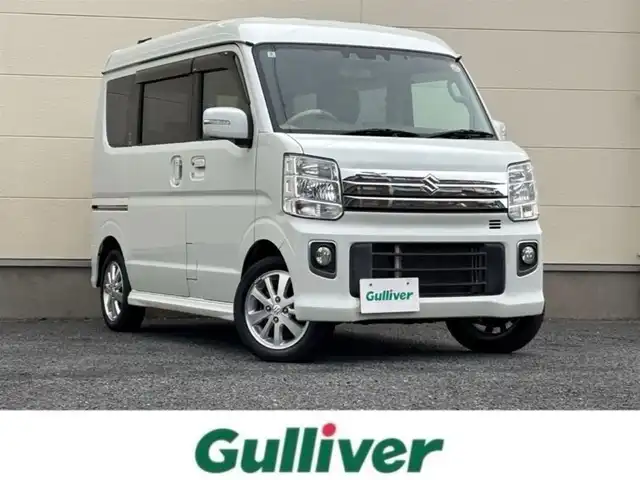スズキ エブリィ ワゴン PZターボ スペシャル 茨城県 2020(令2)年 6.5万km パールホワイト ワンオーナー/社外メモリナビ/　(AM/FM/CD/Bluetooth/フルセグ)/バックカメラ/アルパイン後席モニター/ハイルーフ/両側パワースライドドア/レーダーブレーキサポート/誤発進抑制機能/エマージェンシーブレーキストップシグナル/ETC/LEDヘッドライト/電動オートステップ/純正14インチアルミホイール/パワーステアリング/オートライト/Wエアバック/横滑り防止装置/保証書