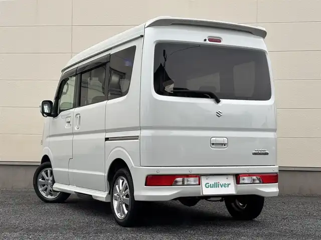 スズキ エブリィ ワゴン PZターボ スペシャル 茨城県 2020(令2)年 6.5万km パールホワイト ワンオーナー/社外メモリナビ/　(AM/FM/CD/Bluetooth/フルセグ)/バックカメラ/アルパイン後席モニター/ハイルーフ/両側パワースライドドア/レーダーブレーキサポート/誤発進抑制機能/エマージェンシーブレーキストップシグナル/ETC/LEDヘッドライト/電動オートステップ/純正14インチアルミホイール/パワーステアリング/オートライト/Wエアバック/横滑り防止装置/保証書