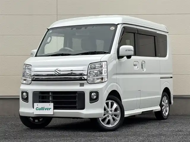 スズキ エブリィ ワゴン PZターボ スペシャル 茨城県 2020(令2)年 6.5万km パールホワイト ワンオーナー/社外メモリナビ/　(AM/FM/CD/Bluetooth/フルセグ)/バックカメラ/アルパイン後席モニター/ハイルーフ/両側パワースライドドア/レーダーブレーキサポート/誤発進抑制機能/エマージェンシーブレーキストップシグナル/ETC/LEDヘッドライト/電動オートステップ/純正14インチアルミホイール/パワーステアリング/オートライト/Wエアバック/横滑り防止装置/保証書