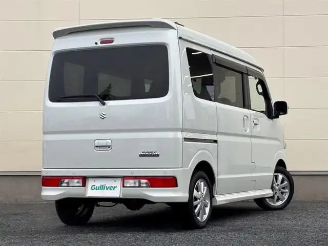 スズキ エブリィ ワゴン PZターボ スペシャル 茨城県 2020(令2)年 6.5万km パールホワイト ワンオーナー/社外メモリナビ/　(AM/FM/CD/Bluetooth/フルセグ)/バックカメラ/アルパイン後席モニター/ハイルーフ/両側パワースライドドア/レーダーブレーキサポート/誤発進抑制機能/エマージェンシーブレーキストップシグナル/ETC/LEDヘッドライト/電動オートステップ/純正14インチアルミホイール/パワーステアリング/オートライト/Wエアバック/横滑り防止装置/保証書