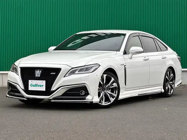 トヨタ クラウン ハイブリッド RS アドバンス 宮城県 2019(令1)年 4.2万km ホワイトパールクリスタルシャイン モデリスタフルエアロ　/モデリスタアルミホイール　/メーカーナビ/・フルセグ/Blu-ray/DVD/Bluetooth/CD/スーパーライブサウンドシステム/セーフティセンス/・レーントレーシングアシスト/・レーダークルーズコントロール/・プリクラッシュセーフティ/・アダプティブハイビーム/・ロードサイドアシスト/・先行車発進告知機能/・ブラインドスポットモニター/・リアクロストラフィックオートブレーキ/・リアクロストラフィックアラート/セーフティパッケージプラス/・パノラマミックビューモニター/・パーキングサポートブレーキ/リアカメラディテクション/・インテリジェントパーキングアシスト２　/おくだけ充電　/ビルドインＥＴＣ２．０　/前後ドライブレコーダー/クラッツィオリアルレザーカバー/シートヒーター/ステアリングヒーター　/レーダー探知機/社外マフラー/純正フロアマット/ドアバイザー/スマートキー