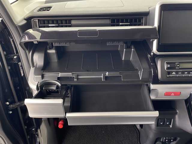 スズキ スペーシア カスタム HYBRID XS ターボ 秋田県 2023(令5)年 0.6万km ブルーイッシュブラックパール3 4WD/スズキセーフティサポート/両側パワースライドドア/パドルシフト/レーダークルーズコントロール/革巻きハンドル/ハーフレザーシート/前席シートヒーター/USB/プッシュスタート/電動格納ミラー/リアサンシェード/純正アルミホイール/コーナーセンサー/LEDヘッドライト/フォグランプ/オートライト/コーナーセンサー/スマートキー/スペアキー