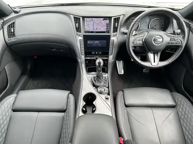 日産 スカイライン 400R 新潟県 2019(令1)年 1.9万km スーパーブラック 衝突軽減/純正ナビ/(AM/FM/CD/DVD/BT/フルセグ)/全方位カメラ/ETC2.0/レーダークルーズコントロール/社外ドライブレコーダー/パドルシフト/革巻きステアリング/ステアリングスイッチ/ダイヤキルティングレッドステッチ入革スポーツシート/シートヒーター/AUTOライト/LEDヘッドライト/フォグランプ/横滑り防止/プッシュスタート/スマートキー