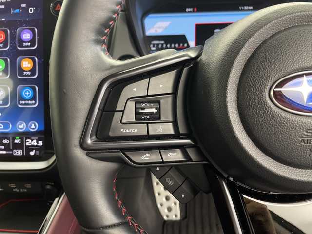 スバル レヴォーグ 1．8STIスポーツ EX 鹿児島県 2021(令3)年 4.3万km クリスタルホワイトP 純正11.6インチナビ/(BT/AM/FM/USB)/Applecarplay/Androidauto/アイサイト/衝突軽減ブレーキ/レーンキープアシスト/レーダークルーズコントロール/オートマチックハイビーム/電動リアゲート/電動パーキングブレーキ/オートホールド/ステアリング連動ヘッドライト/パドルシフト/革巻きステアリング/ステアリングスイッチ/前席パワーシート/前席シートヒーター/レザーシート/社外前後ドライブレコーダー/バックカメラ/純正LEDヘッドライト/純正フロアマット/保証書/取扱説明書